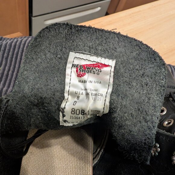 Red Wing Iron Ranger 8084 men's size 8D boots in black harness leather - Picture 7 of 9